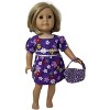 Doll Clothes Superstore Handmade Purple Flower Print Dress for 18 Inch Girl Dolls - 3 of 4