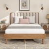 Whisen Sturdy Queen Size Wood Bed with Premium Fabric Headboard, Reinforced Slats for Quiet & Durable Sleep - 3 of 4