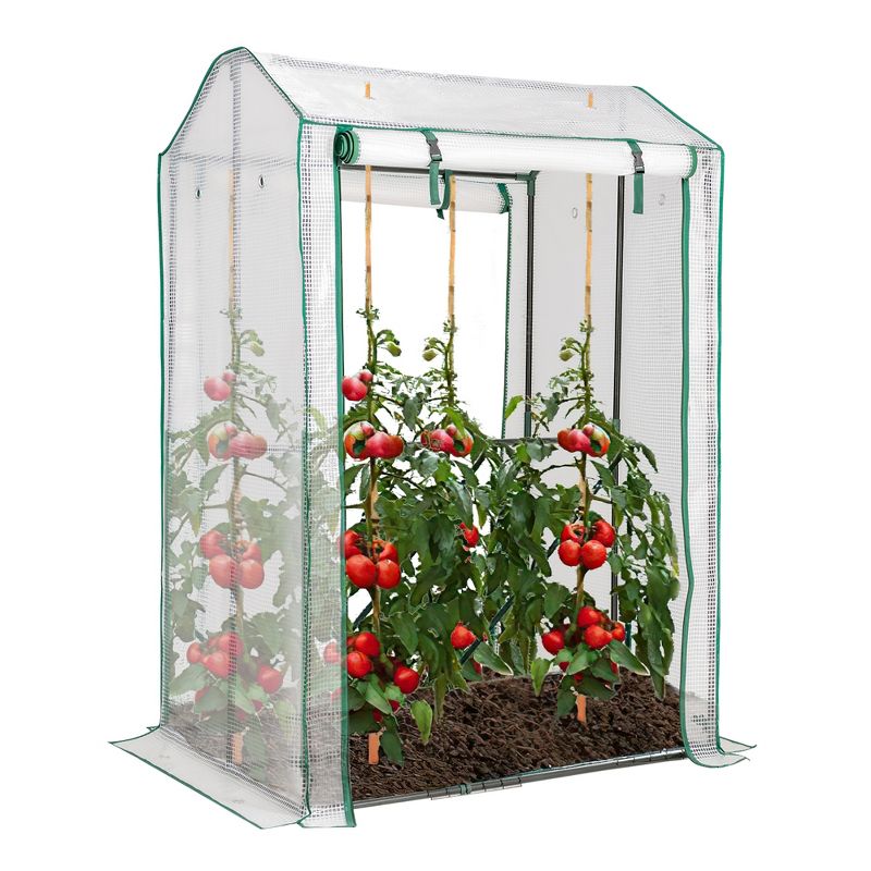 Costway 39'' x 32'' x 59'' Walk-in Garden Greenhouse Warm House for Plant Growing, 1 of 11