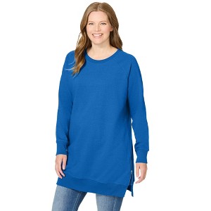 Woman Within Side Zip Sweatshirt - 1 of 4