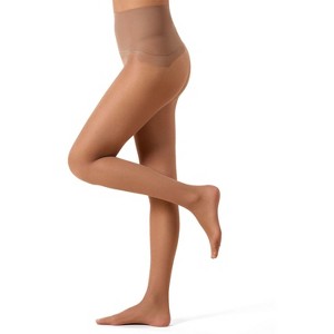 Memoi Women's Crystal Sheer Seamless Top 12-Denier Pantyhose - 1 of 4