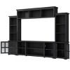 Media Console Table For 70" TV,Entertainment Media Wall Unit With Bridge,Media Dresser With Tempered Glass Door For Living Room-Cuddlewood - 3 of 4