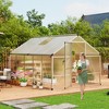 Garvee Walk-In Greenhouse with Polycarbonate Panels, Aluminum Frame, Quick Setup, Roof Vent, Outdoor Garden Greenhouse - 2 of 4