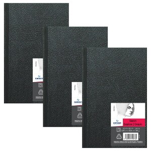 Canson Artist Series Sketch Art Book, Black Cover, Hardbound, 108 Sheet, 5.5x8.5 inch, Pack of 3 - 1 of 4