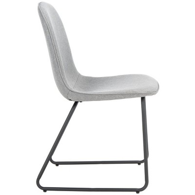 Makalu Grey Upholstered Dining Chair Set with Black Legs
