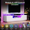 AMERLIFE 70" High Gloss TV Stand with LED Lights, Storage Cabinet & Shelf, Fits 80" TVs - 3 of 4