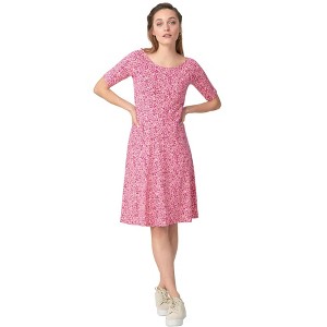 ellos Plus Size Short Sleeve Fit & Flare Knit Dress - 1 of 4