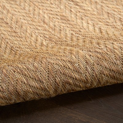 Natural Brown Geometric Flatweave Indoor/Outdoor Runner Rug