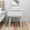 Plank+Beam Solid Wood Nightstand with Storage Drawer, Modern Small End Table - 2 of 4