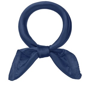 Elerevyo Women's Solid Satin Scarves Small Square Neck Scarf Neckerchief 19.7"x19.7" - 1 of 4