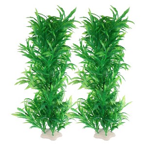 Unique Bargains Aquarium Decorations Fish Tank Artificial Plants Green 12.20" 2 Pcs - 1 of 4