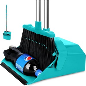 Upgrade Broom and Dustpan Combo Set with 51" Long Handle, ZeroGap Lip and Self-Cleaning Teeth for Kitchen and Lobby - 1 of 4