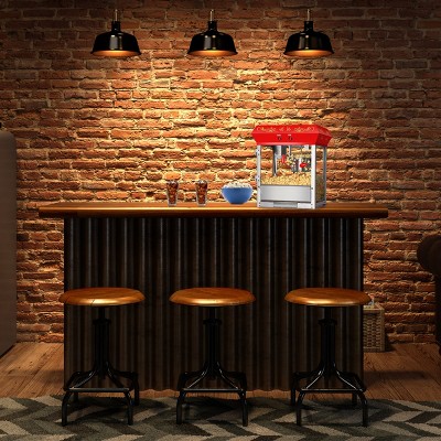 Red Stainless Steel Vintage Countertop Popcorn Machine, 24"