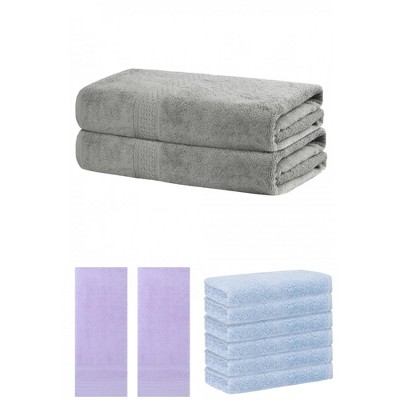 REGALWOVEN Striped Soft Absorbent Bathroom Cotton Towel Set 3 Pcs
