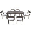 CAVINAS Outdoor Patio Dining Set for 6, Acacia Wood Outdoor Dining Sets Modern Deck Table and Chairs with 6 Chairs for Patio - 3 of 4