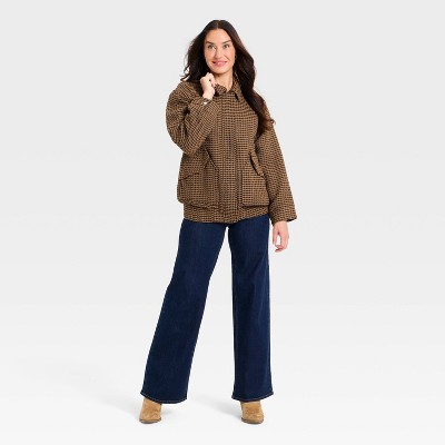 Women's Tweed Fashion Jacket - Universal Thread' Brown - image 3