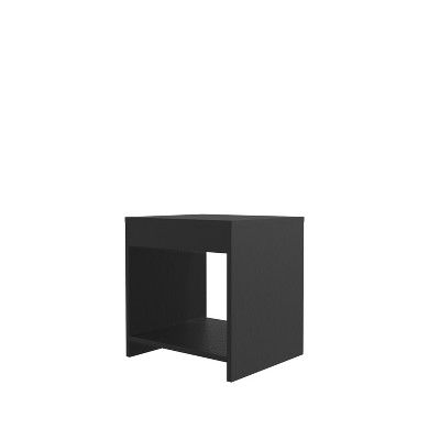 Vynxaria Open Storage Nightstand - Black Finish, Open Shelf, 16.5"H x 15.7"W x 13.9"D, Easy Maintenance