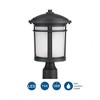 Progress Lighting Wish Collection 1-Light Outdoor Post Lantern in Black with Etched Umber Linen Glass Shade - 3 of 4