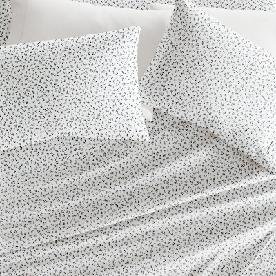 Ivory Floral Twin Microfiber Duvet Cover Set