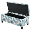 CAVINAS Rectangular Storage Ottoman Bench, Safe Hinges Ottoman with Storage, Upholstered Ottoman Foot Rest, Floral Pattern Entryway Benches - 2 of 4