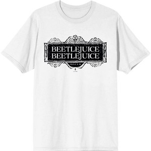 Beetlejuice Beetlejuice Black Sign Logo Adult Crew Neck Short Sleeve Tee - 1 of 2