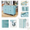 NicBex 2 Drawer Rolling Kitchen Island Cart with 2 Double-Door Cabinets,Kitchen Island on Wheels with Spice Rack,Island Table for Kitchen - 4 of 4