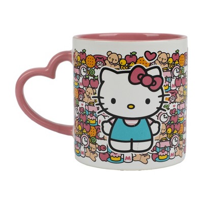 Hello Kitty Mug With Pink Heart Shaped Handle - 16oz Ceramic Mug : Target