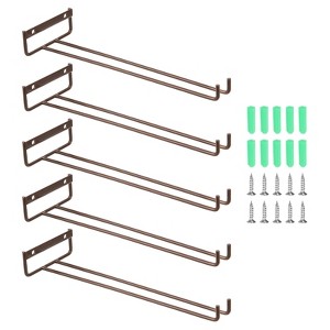 Unique Bargains High-Grade Durable Space Saving Easy Installation Wine Glass Rack 5 Set - 1 of 4