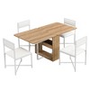 Anybear 63inch 5pc Extendable Dining Table Set with Storage Rack and 4 PU Leather Upholstered Dining Chairs - 4 of 4