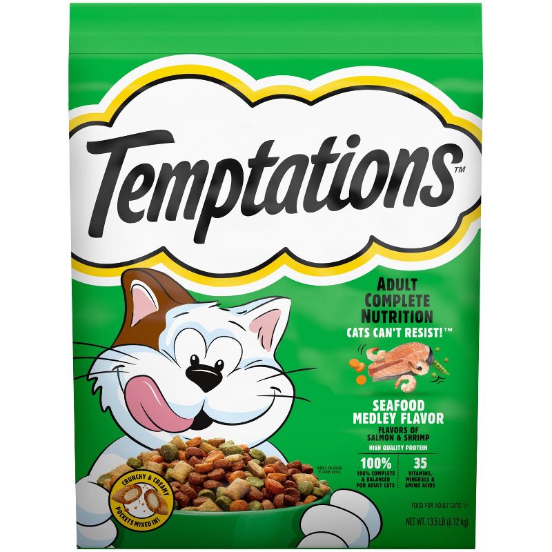 Temptations Shrimp and Salmon Flavor Adult Dry Cat Food, 1 of 13