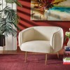 Minerva Brass Finish Velvet Upholstered Accent Chair - Inspire Q - 3 of 4