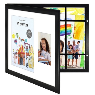 Americanflat 8.5x11 and 4x6 Art Frame for Kids Displays 2 Images - Perfect for Wall Decor