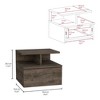 NicBex 11.6 inch Height Floating Nightstand with 1 Drawer,Modern Side Table with Open Top Shelves,Bedside Table for Bedroom,Living Room - 3 of 4