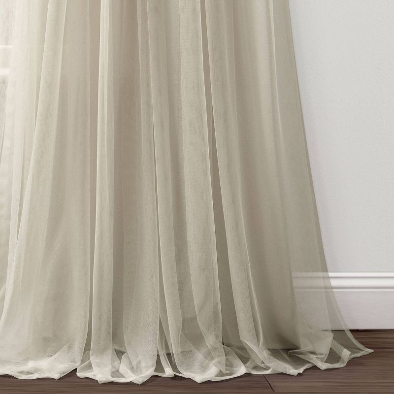 Set of 2 (84"x40") Tulle Skirt Solid Window Curtain Panels - Lush Décor, 5 of 7