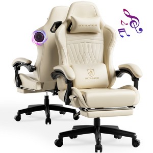 GTPLAYER ACE-Pro Gaming Chair with Footrest, Dual Bluetooth 5.1 Speakers PVC Leather Recliner - 1 of 4