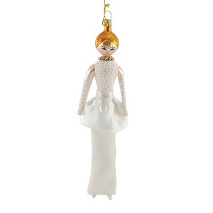 Italian Ornaments 7.0 Inch Shea Shimmers In White Glitter Ornament Italian Diva Couture Tree Ornaments - 1 of 3