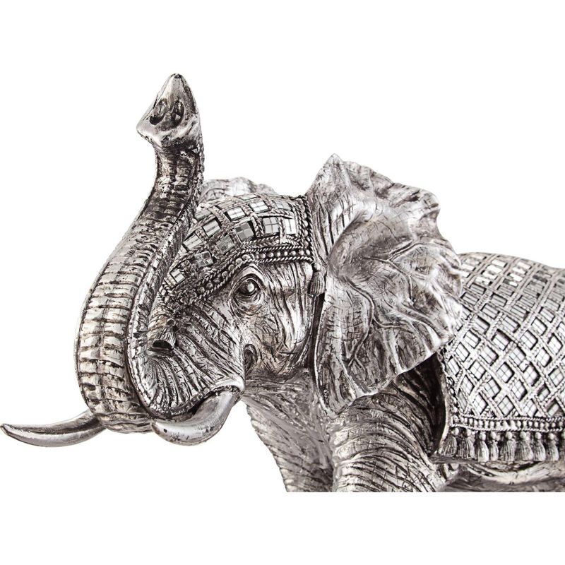 Studio 55D Walking Elephant 12 3/4" High Silver Statue, 5 of 7