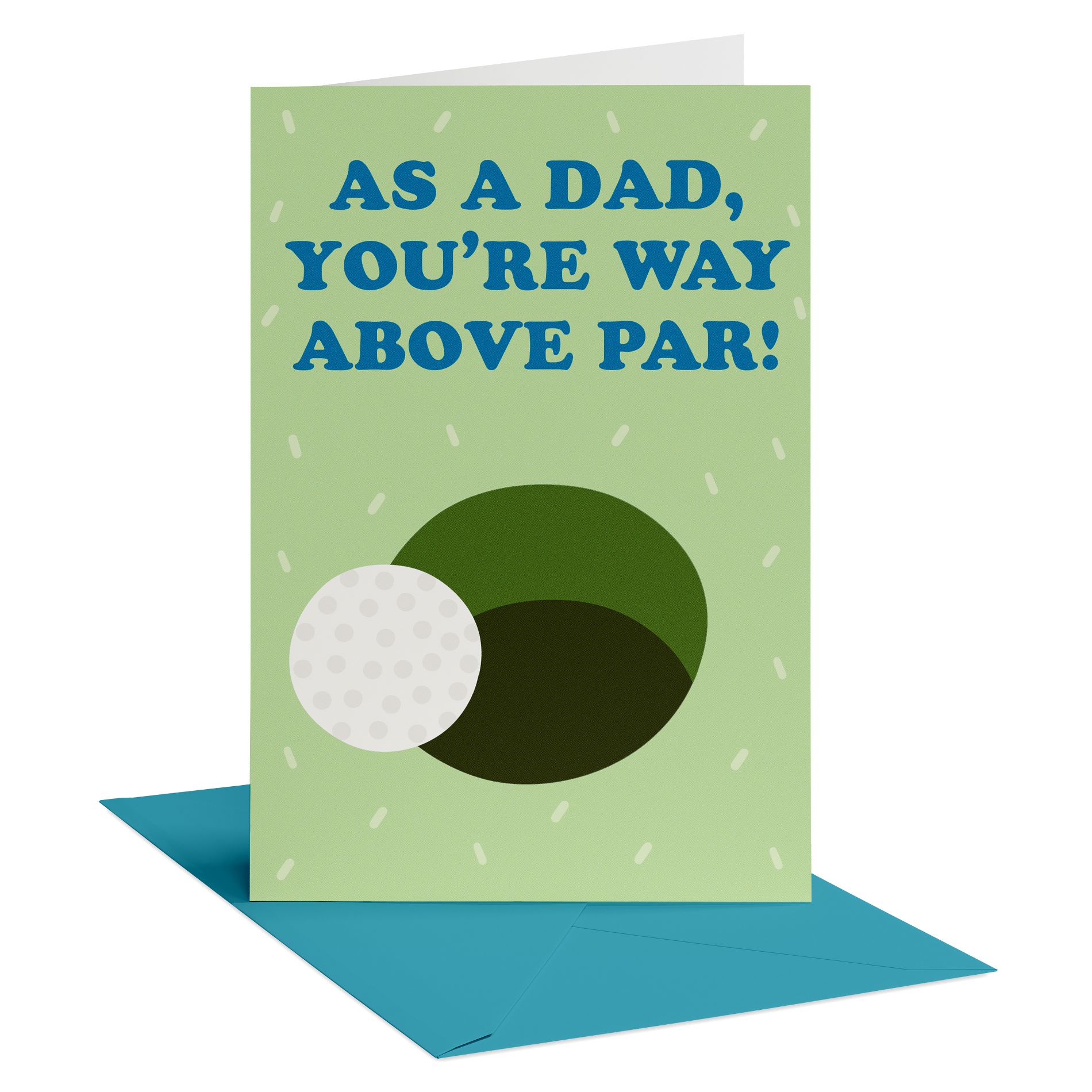 Father's Day Card for Golf Dad, Way Above Par, Includes Envelope