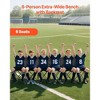 VEVOR Portable Folding Bench, 6 Seat Soccer Bench with Multiple Storage Pockets & Carrying Bag, Lightweight Sideline Seating with Back Rest, Black - 3 of 4