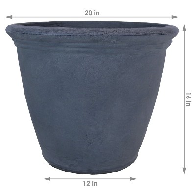 Sunnydaze Weather-resistant Double-walled Anjelica Outdoor Flower Pot ...