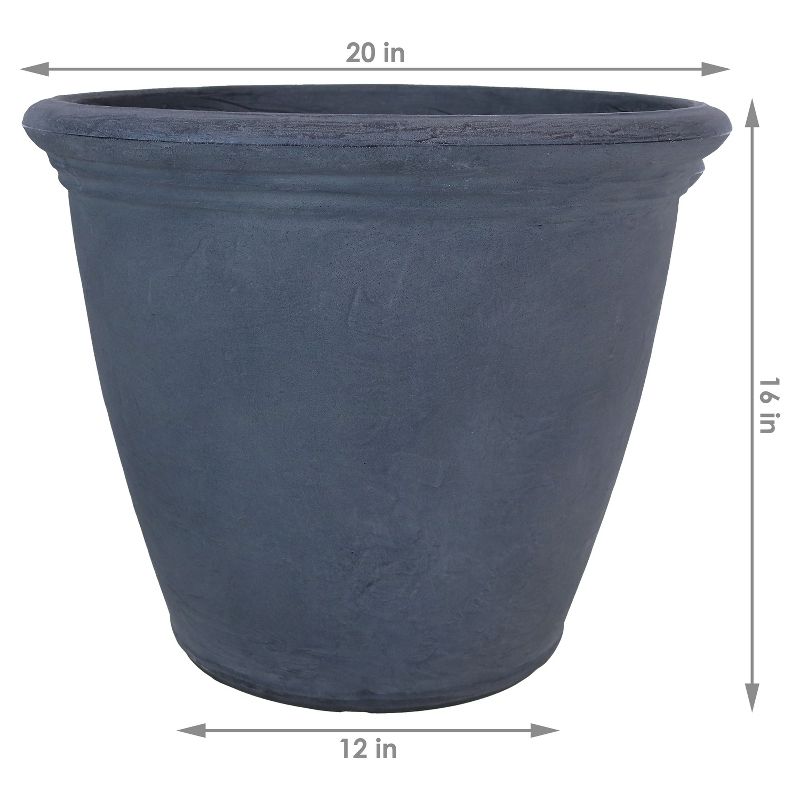 Sunnydaze Indoor/Outdoor Patio, Garden, or Porch Weather-Resistant Double-Walled Anjelica Flower Pot Planter - 20" - Sable Finish, 3 of 7