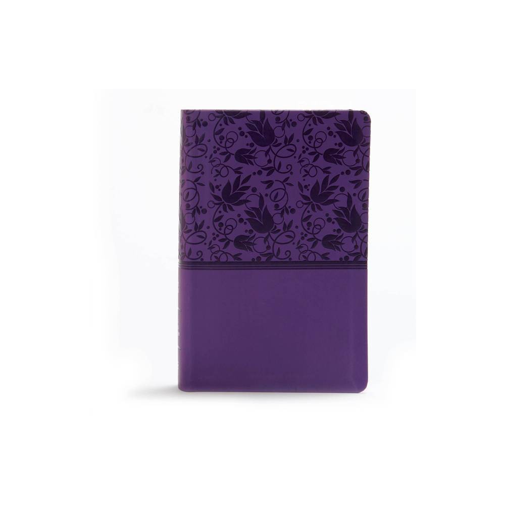 KJV Large Print Personal Size Reference Bible, Purple Leathertouch - by Holman Bible Publishers (Leather Bound)