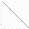 Black Bow Jewelry 14k Yellow Gold Diamond-cut Hearts Anklet, 9-10 Inch - 2 of 4