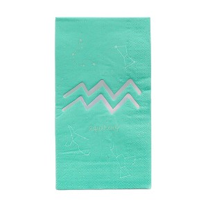 Jollity & Co. - Zodiac Aquarius Guest Napkins - Pack of 16 Paper Napkins - 1 of 3