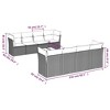 vidaXL 9 Piece Patio Sofa Set with Cushions Gray Poly Rattan - Table + 4x corner + 4x middle - 3 of 4