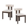 CAVINAS Set of 2 Modern Upholstered Dining Chairs with Boucle Fabric and Solid Wood Legs, Ergonomic High Back for Dining Room or Office - 2 of 4