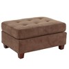Poundex,Poundex Tufted Fabric Cocktail Ottoman - 2 of 4