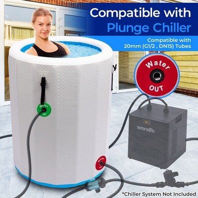 SereneLife 87.5 Gallon White and Blue Inflatable Cold Plunge Tub