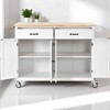 Kitchen Island Cart with Solid Wood Top, 4-Door Cabinet, 2 Drawers, Adjustable Shelves,Mobile Storage Cart with Locking Wheels, Kitchen Cabinets - 2 of 4