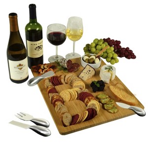 Picnic at Ascot Monogrammed Bamboo Charcuterie, Cheese & Cracker Serving Board - 1 of 3